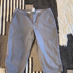 Sonoma Gray Cropped Pants with Button Detail